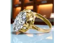 Zircon Or jaune 14 carats Anneau Artisanat vintage vrc134y